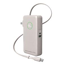 "As Is" Boundless 10,000 mAh Power Bank w/AC Plug & Retractable Typ...