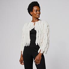 "As Is" C Wonder by Christian Siriano Mesh Ruffle Tie Top