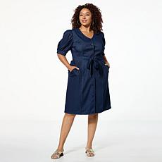"As Is" C Wonder by Christian Siriano Wonder Stretch Knit Denim Dress