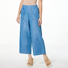 "As Is" C Wonder Denim Shirting Wide-Leg Pant