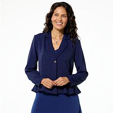 "As Is" C Wonder Hot Fix Crystal-Detailed Peplum Blazer