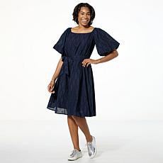 "As Is" C Wonder On/Off Shoulder Eyelet Dress