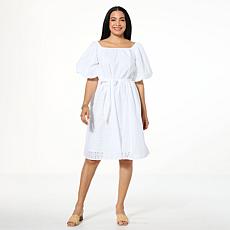 "As Is" C Wonder On/Off Shoulder Eyelet Dress