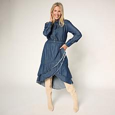 "As Is" C Wonder Ruffled Denim Dress