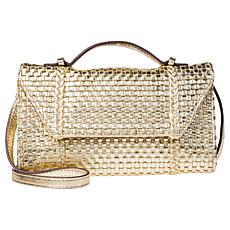 "As Is" C Wonder Woven Leather Crossbody Clutch Handbag