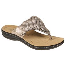 "As Is" Clarks Collection Laurieann Palm Heritage Casual Flat Sandals