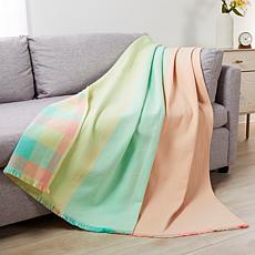 "As Is" Clover by Jo Reversible Plaid Striped Throw