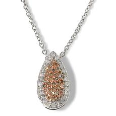 "As Is" Colleen Lopez 1/4ctw Diamond Halo Pear Pendant with Chain