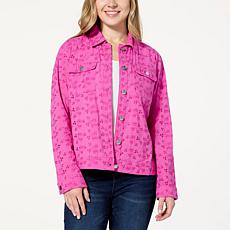 "As Is" Colleen Lopez Cotton Eyelet Jacket