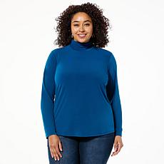 "As Is" Colleen Lopez Long Sleeve Ruched Mock Neck Top