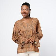 "As Is" Colleen Lopez Printed Mesh Top