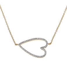 "As Is" Colleen Lopez Sterling Silver Sapphire Open Heart Necklace