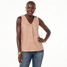 "As Is" Colleen Lopez Textured V-neck Tank Top