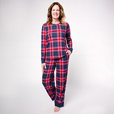 "As Is" Comfort Code Brushed Ultra Knit 2-piece Top and Pant Holida...