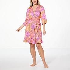 "As Is" Comfort Code Soft & Light Wrap Robe with Ruffle Hem