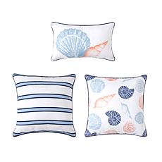 "As Is" Concierge Collection 3-piece Cotton Coastal Printed Pillow ...