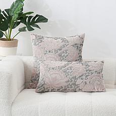"As Is" Concierge Collection Set of 2 Velvet Jacquard Decorative Pi...