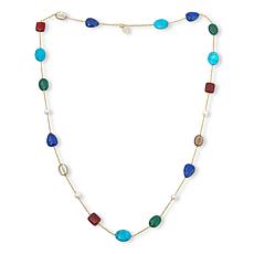 "As Is" Connie C. Carroll Jewelry Eliza 36" Gemstone Station Necklace