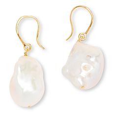 "As Is" Connie Craig Carroll Jewelry Baroque Cultured Pearl Drop Ea...