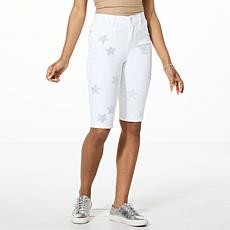 "As Is" DG2 by Diane Gilman Americana Embellished Bermuda Short