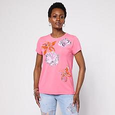 "As Is" DG2 by Diane Gilman Everyday Jersey Cap-Sleeve Top