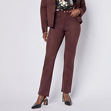 "As Is" DG2 by Diane Gilman Faux Suede 5-Pocket Straight-Leg Pant