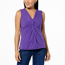 "As Is" DG2 by Diane Gilman Front Twist Tank Top