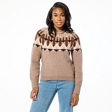 "As Is" DG2 by Diane Gilman Melange Yarn Fair Isle Pullover Sweater