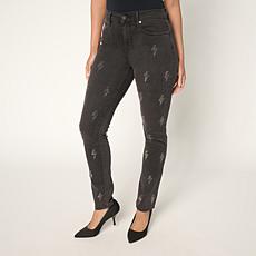 "As Is" DG2 by Diane Gilman NC Stretch Denim Embellished Skinny Jean