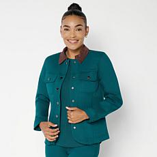 "As Is" DG2 by Diane Gilman New Classic Stretch Faux Suede-Trimmed ...