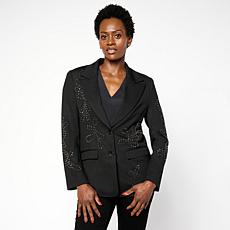 "As Is" DG2 by Diane Gilman Ponte Embellished Blazer