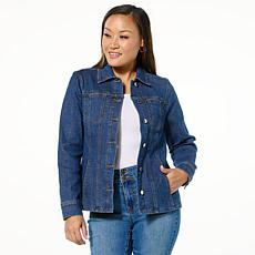 "As Is" DG2 by Diane Gilman Starlight Stretch Denim Seamed Jacket