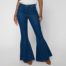 "As Is" DG2 by Diane Gilman Super Stretch Knit Denim Flared Jean