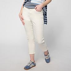 "As Is" Diane Gilman Legacy Stretch Denim Studded Skinny Crop Jean