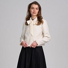 "As Is" Elle Get the Look Sash Bow Tweed Jacket