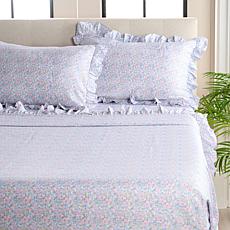 "As Is" Emryn House 300TC 100% Cotton 4-piece Ruffle Sheet Set