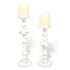"As Is" Emryn House Set of 2 Metal Candle Holders with LED Candles ...