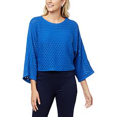 "As Is" everydayJONES by Madeline Jones Jersey Mesh Popover Top