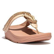 "As Is" FitFlop® Fino Crystal-Cord Leather Toe-Post Sandals