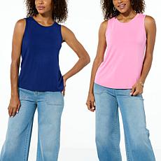 "As Is" G by Giuliana 2-pack EcoLuxe Jersey Knit Tanks
