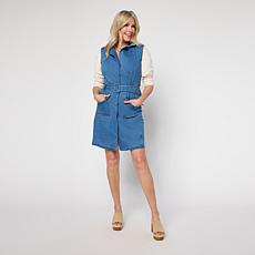 "As Is" G by Giuliana Denim Dress with Contrast Stitching