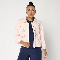"As Is" G by Giuliana Embroidered Weightless Denim Shacket