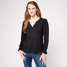"As Is" G by Giuliana Knit Top with Puff Sleeves