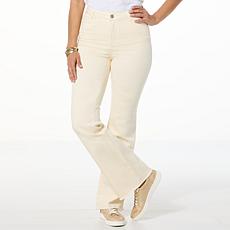 "As Is" G by Giuliana Mini Flare-Leg Jean with Raw Edge Hem