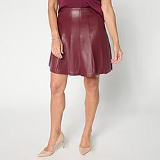 "As Is" G by Giuliana Pleated Faux Leather Skirt