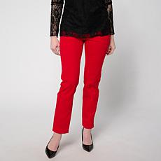 "As Is" G by Giuliana Print and Solid Straight Leg Jean