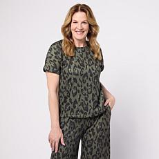 "As Is" G by Giuliana Printed French Terry Top