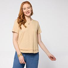 "As Is" G by Giuliana Short-Sleeve Shirttail Cotton Slub Tee