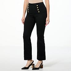 "As Is" G by Giuliana Stretch G-Soft Denim Bootcut Sailor Pant w/Bu...