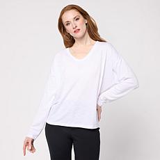 "As Is" G by Giuliana Textured Gauze Knit V-Neck Pullover Top